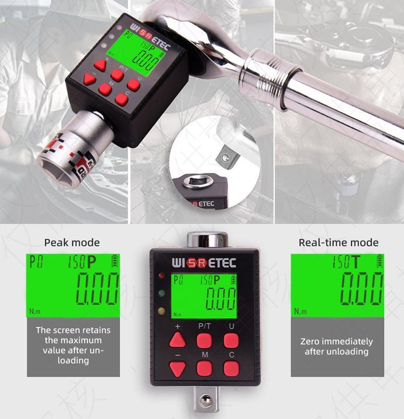 Electronic Torque Adapter 3/8 1/2 Digital - WISRETEC Digital Torque Wrench Adapter-Precision Electronic