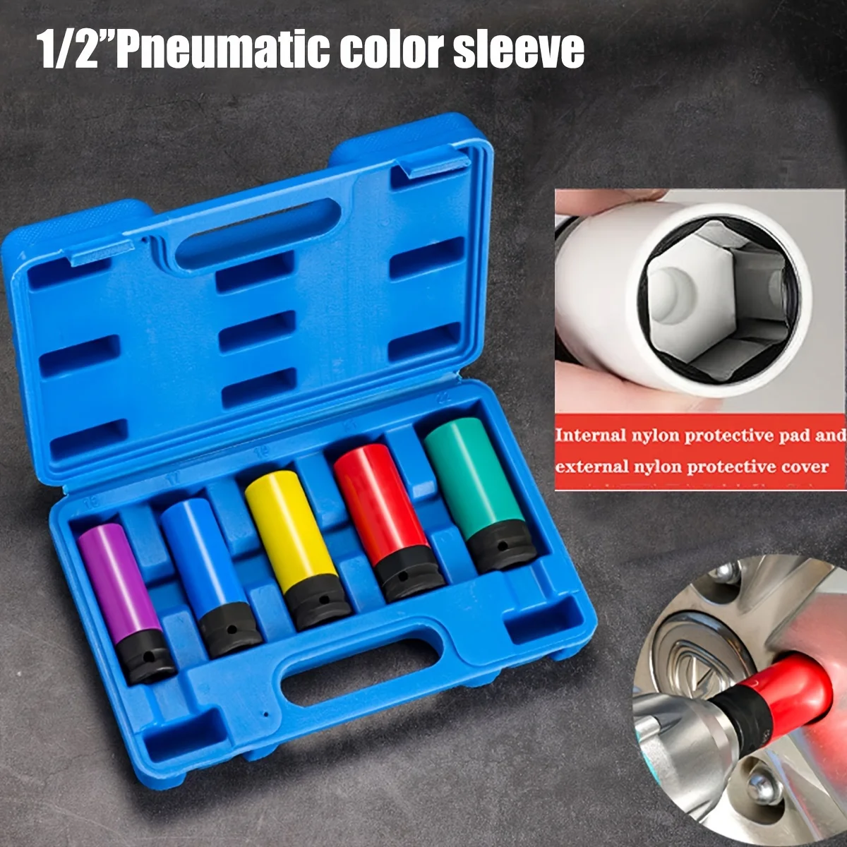 Impact Socket Thin Wall Deep Metric Set - 1/2- Inch Drive Wheel Protector Impact
