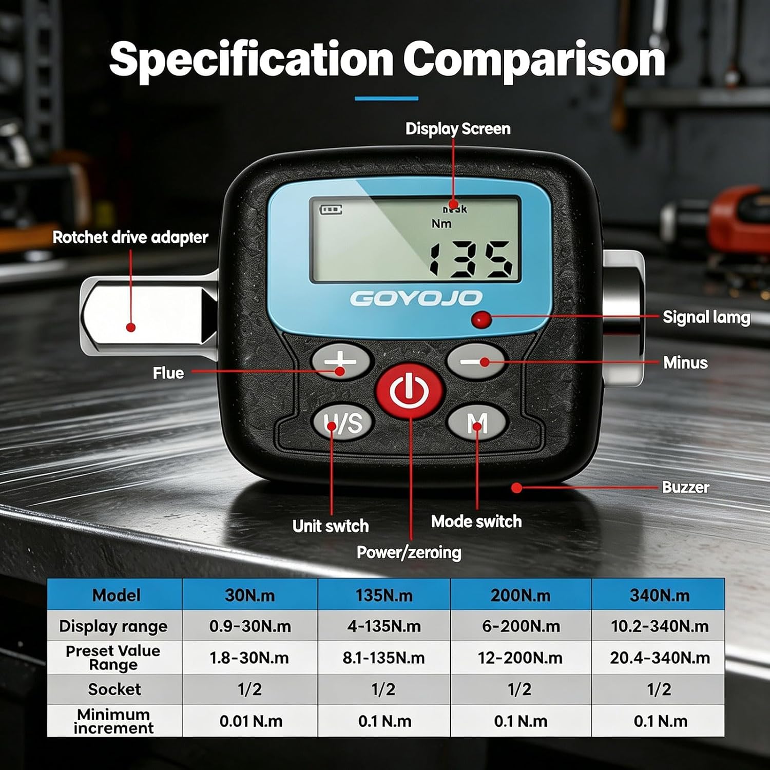 Precision Torque Wrench Adapte - Electronic Torque Adapter 3/8 1/2 Digital ulasan dan harga