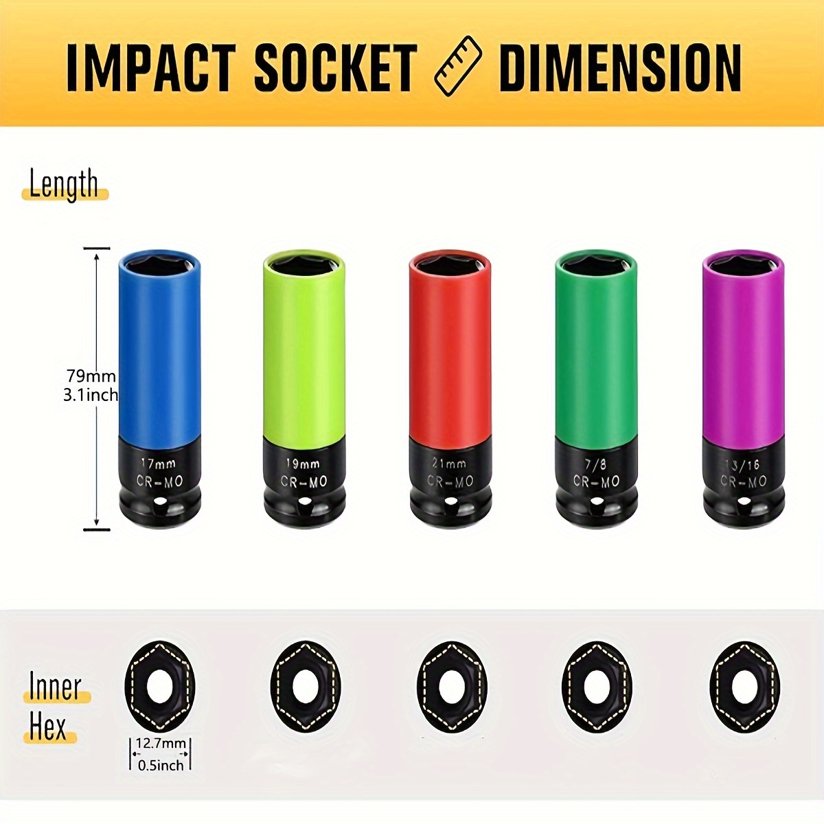 1/2- Inch Drive Wheel Protecto - Impact Socket Thin Wall Deep Metric Set ulasan dan harga