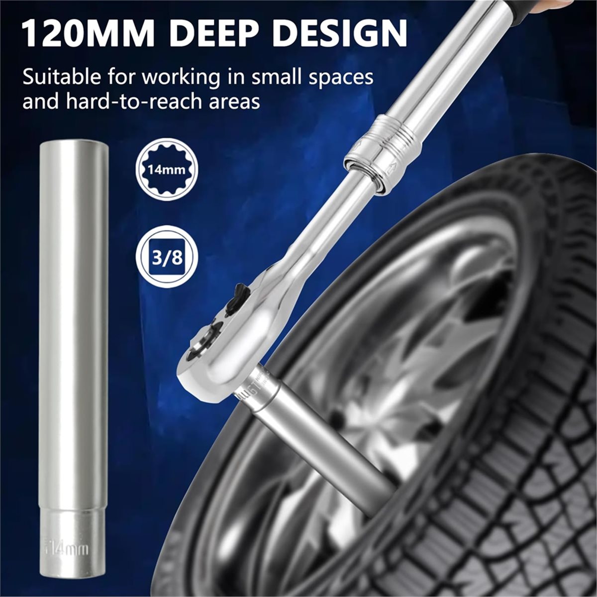 A74U 5PCS Deep Metric Socket S - Impact Socket Thin Wall Deep Metric Set ulasan dan harga