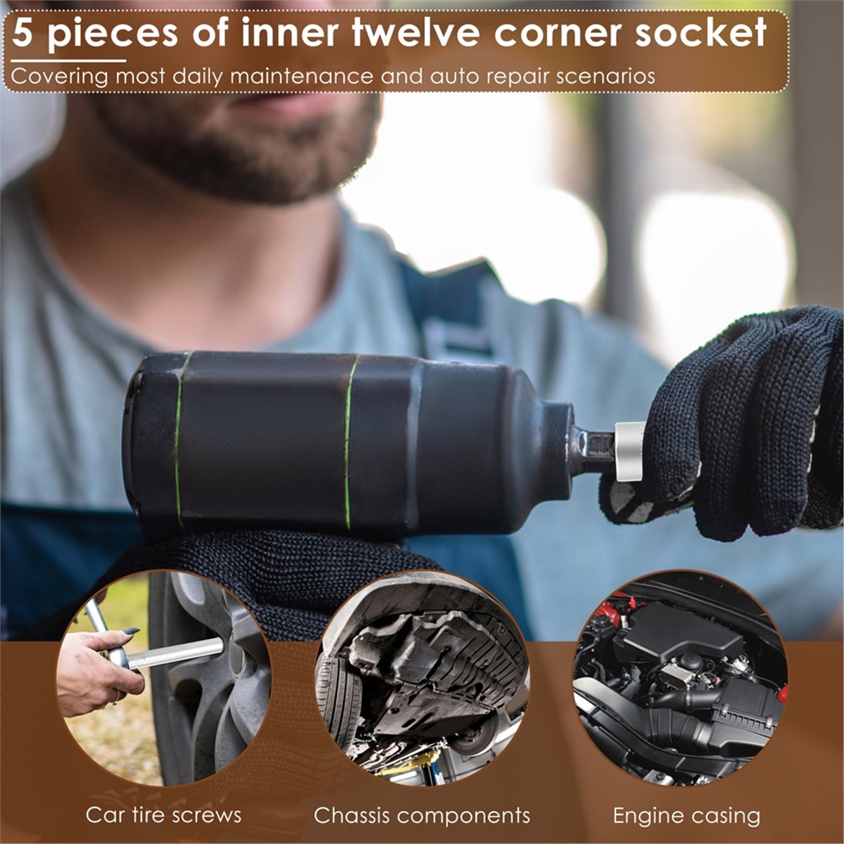 A74U 5PCS Deep Metric Socket S - Impact Socket Thin Wall Deep Metric Set ulasan dan harga